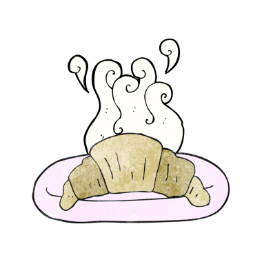 Bir insan tarafından çizilmiş el yapımı kruvasan.