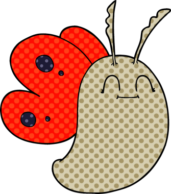 Bir insan tarafından çizilmiş komik bir kelebek.