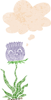 Düşünce baloncuklu çizgi film devedikeni grunge sıkıntılı retro dokuma tarzı bir insan tarafından çizilmiş