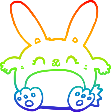 gökkuşağı gradyan çizgi çizimi bir insan tarafından çizilmiş bir çizgi tavşan