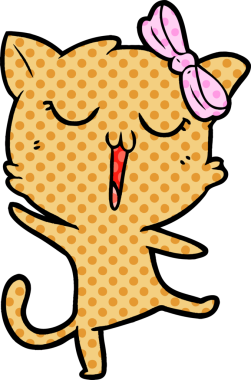 Bir insan tarafından çizilmiş çizgi film kedisi.