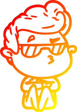 Bir insan tarafından çizilen karikatür karikatürünün sıcak çizgi çizimi.