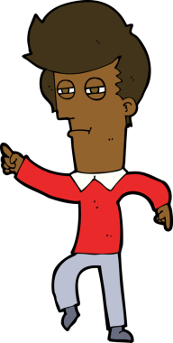 Bir insan tarafından çizilen karikatür adam.