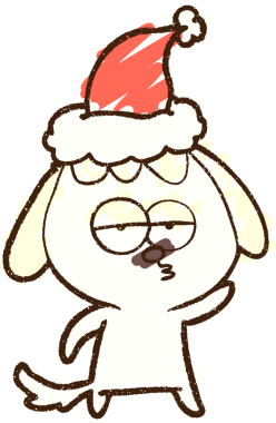 Bir insan tarafından çizilen Noel Köpeği Tebeşiri