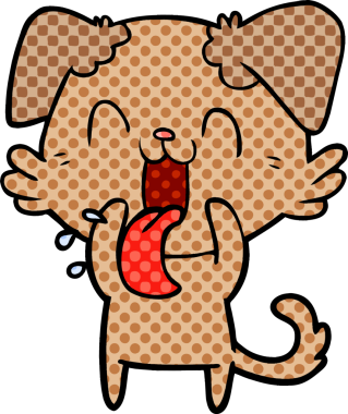 Bir insan tarafından çizilmiş nefes nefese bir köpek.