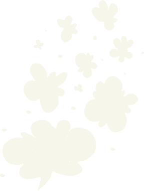 Dekoratif duman şişirme elementlerinin bir insan tarafından çizilmiş düz renk çizimi