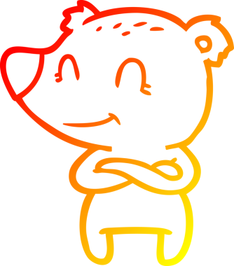 Bir insan tarafından çizilmiş dost bir ayı karikatürünü çiziyorum.