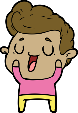 Bir insan tarafından çizilmiş mutlu çizgi film adamı.