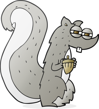 Bir insan tarafından çizilmiş fındıklı serbest çizim sincap.