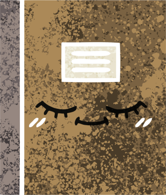 Bir insan tarafından çizilmiş bir defterin retro çizim stili karikatürü