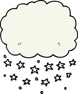 bir insan tarafından çizilmiş yağmur bulutu