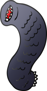 Bir insan tarafından çizilmiş karikatür aç sülük.