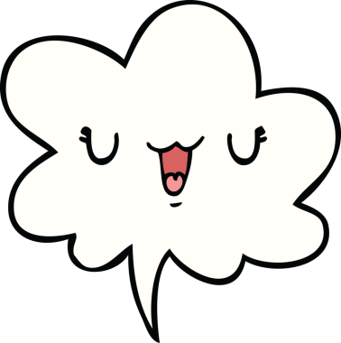 Bir insan tarafından çizilmiş tatlı, mutlu bir çizgi film yüzü.