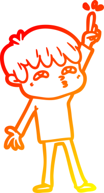 Bir çizgi film çocuğunun insan tarafından çizilmiş sıcak çizgi çizimi.