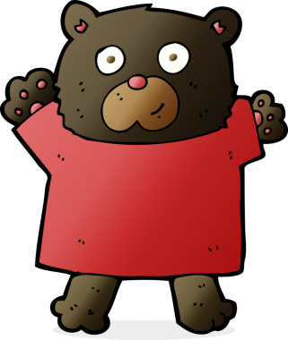 Bir insan tarafından çizilmiş şirin siyah ayı.