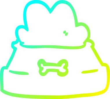 Bir insan tarafından çizilmiş bir evcil hayvan kasesinin soğuk gradyan çizgisi.