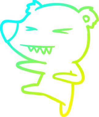 Bir insan tarafından çizilmiş kutup ayısı çizgi filminin soğuk gradyan çizimi