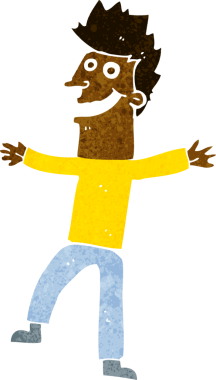 Bir insan tarafından çizilmiş mutlu bir adam.