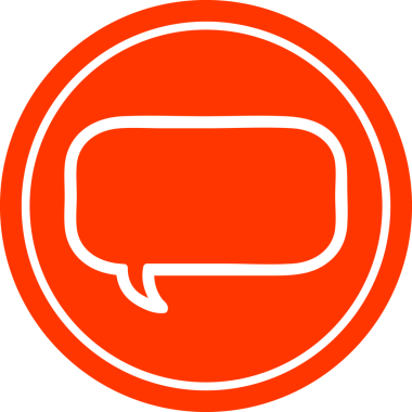 bir insan tarafından çizilmiş konuşma balonu dairesel simgesi