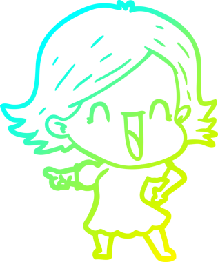 Bir insan tarafından çizilmiş mutlu bir karikatür çizimi.