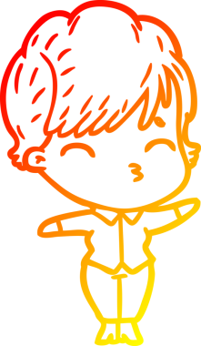 Bir insan tarafından çizilmiş bir karikatür kadın çizimi.