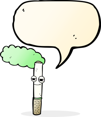 Bir insan tarafından çizilmiş mutlu bir sigara.