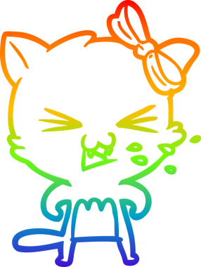 gökkuşağı gradyanı çizimi bir insan tarafından çizilmiş çizgi film kedisi