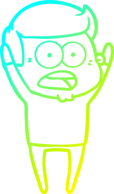 Bir insan tarafından çizilen bir karikatürün soğuk gradyan çizimi.