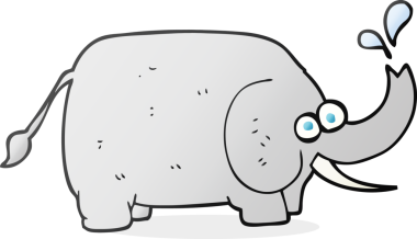 Bir insan tarafından çizilmiş serbest çizim bir fil.