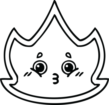 Bir insan tarafından çizilmiş bir ateşin çizgi çizimi