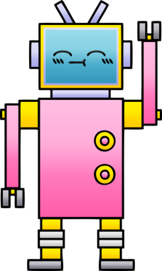 Bir insan tarafından çizilmiş bir robotun gölgelenmiş çizimi