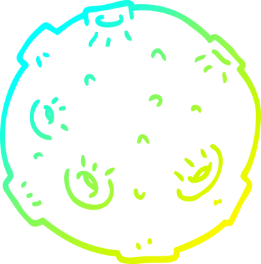 Bir insan tarafından çizilmiş kraterleri olan bir çizgi ayın soğuk gradyan çizgisi.