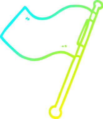 Bir insan tarafından çizilen kırmızı bayrakların soğuk gradyan çizgisi