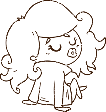 Bir insan tarafından çizilmiş modaya uygun bir kömür kadın.