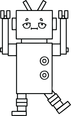 Bir insan tarafından çizilmiş robot çizimi