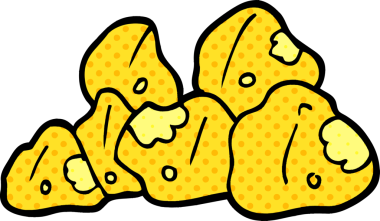 Bir insan tarafından çizilmiş altın kümeleri.