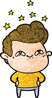 Bir insan tarafından çizilmiş heyecanlı bir çizgi film.