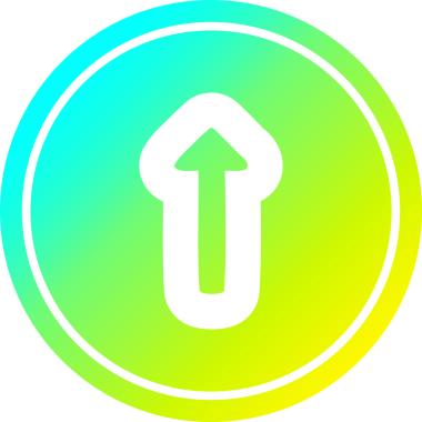 Bir insan tarafından çizilmiş havalı eğimli ok dairesel simgesini göstererek