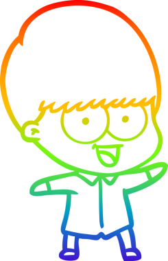 gökkuşağı gradyanı çizimi bir insan tarafından çizilmiş mutlu bir çizgi film çocuğu