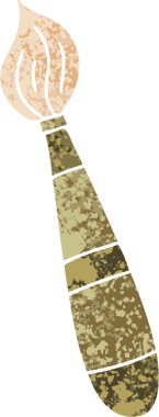 Bir insan tarafından çizilmiş eski çizim tarzı tuhaf bir karikatür fırçası.