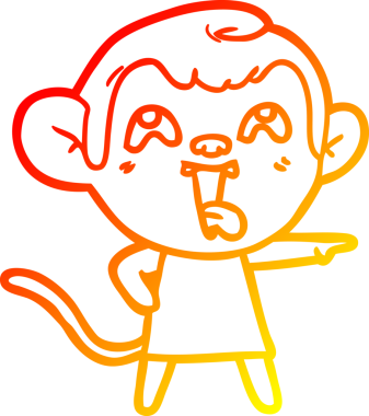 Bir insan tarafından çizilmiş çılgın bir çizgi film maymunu çizimi.