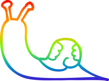 gökkuşağı gradyan çizgisi bir insan tarafından çizilmiş bir salyangoz çizgi