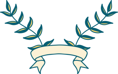 Bir insan tarafından çizilmiş yapraklı geleneksel dövme.