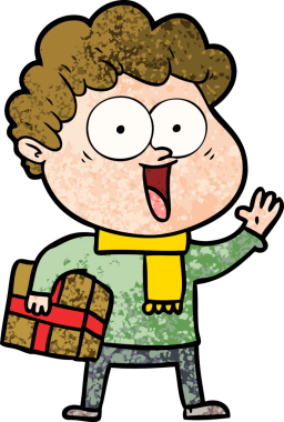 Bir insan tarafından çizilmiş mutlu bir adam.