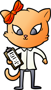 Bir insan tarafından çizilmiş çizgi film kedisi.