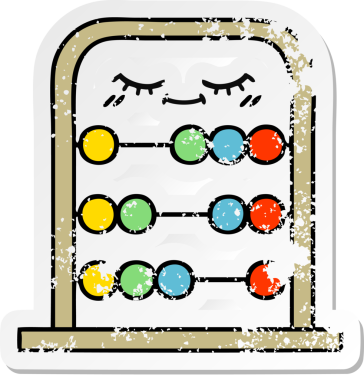 Bir insan tarafından çizilmiş şirin bir abaküsün sıkıntılı çıkartması.