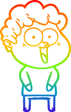 Bir insan tarafından çizilmiş mutlu bir adamın çizgi çizimi.