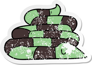 Bir insan tarafından çizilmiş uykulu bir yılanın sıkıntılı çıkartması.