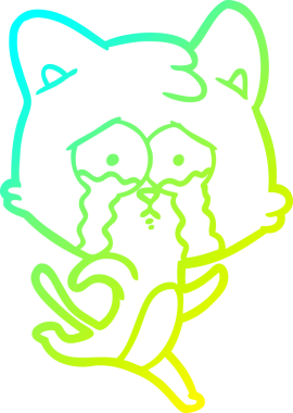 Bir insan tarafından çizilmiş ağlayan bir çizgi filmin soğuk gradyan çizimi