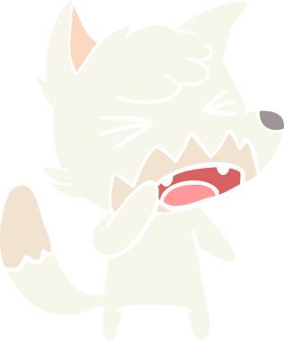 bir insan tarafından çizilmiş kızgın düz renkli tilki çizimi